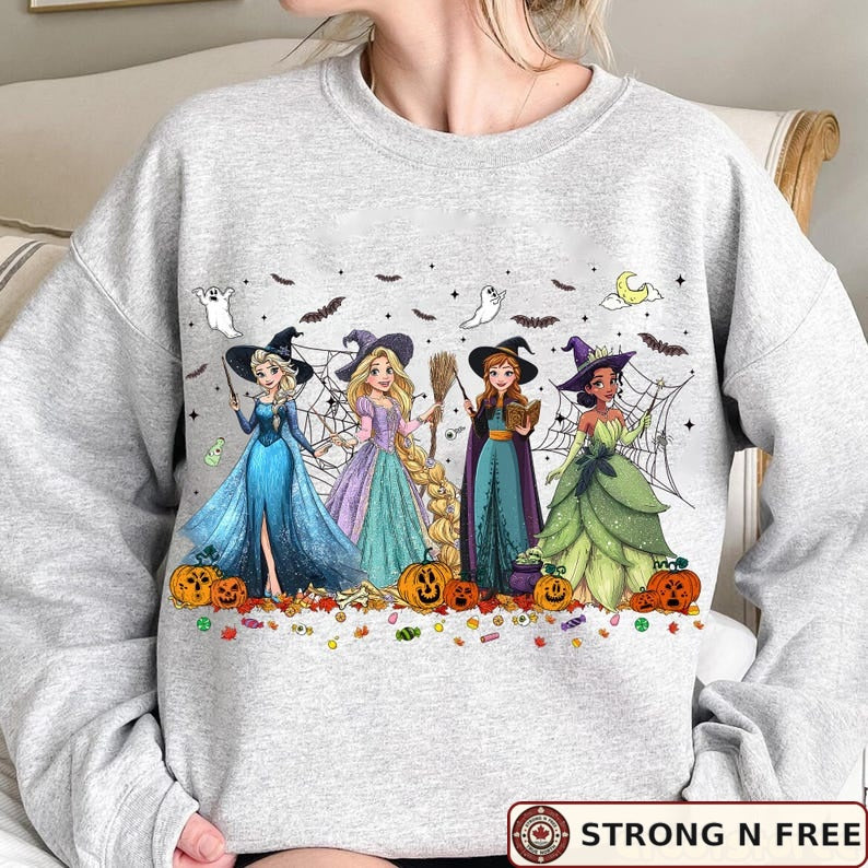 Colourful Halloween princess ready-to-press transfer