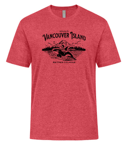 DTF Transfer Vancouver Island Orca Whale Mountain Scene British Columbia Retro Style