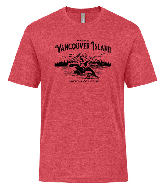 DTF Transfer Vancouver Island Orca Whale Mountain Scene British Columbia Retro Style