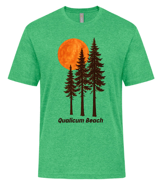 DTF Transfer Qualicum Beach Pine Trees Orange Moon Coastal