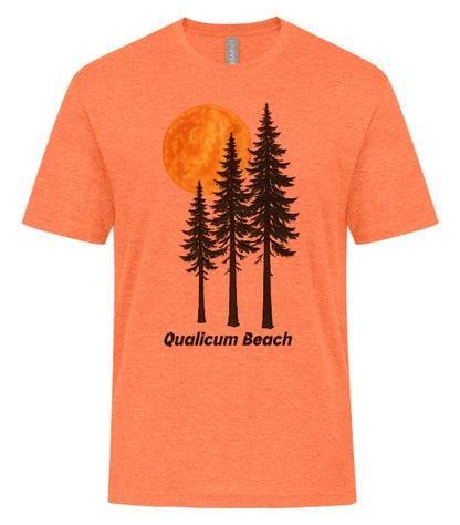 DTF Transfer Qualicum Beach Pine Trees Orange Moon Coastal