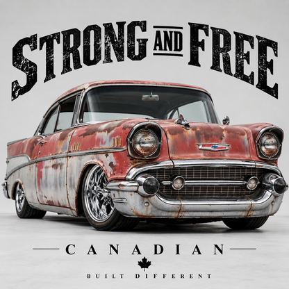 Strong and Free 1957 rust red Chevy classic car