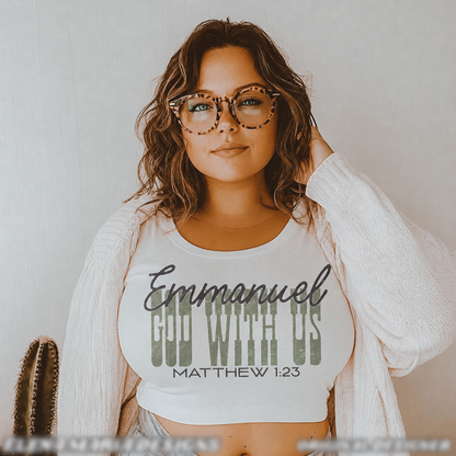Emmanuel, God With Us – Matthew 1:23 printed garment design preview