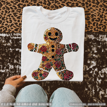 Floral Mosaic Gingerbread Man printed garment design preview