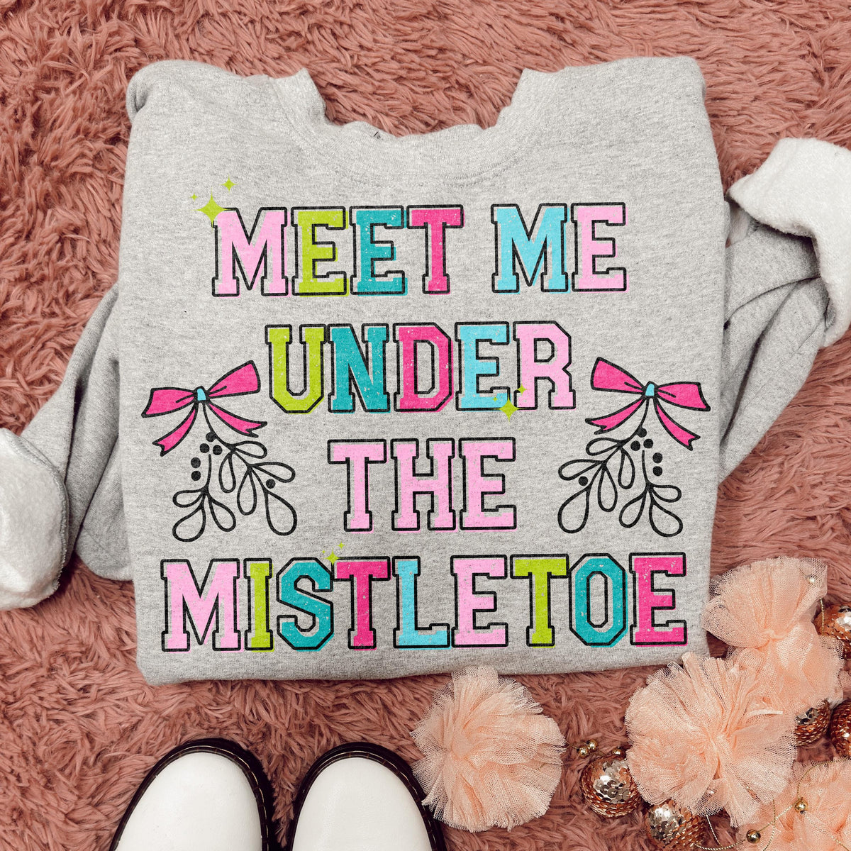 Meet Me Under the Mistletoe printed garment design preview