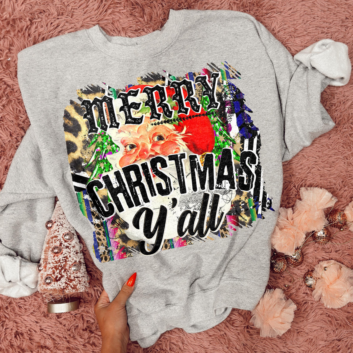 Merry Christmas Y'all – Vintage Santa printed garment design preview