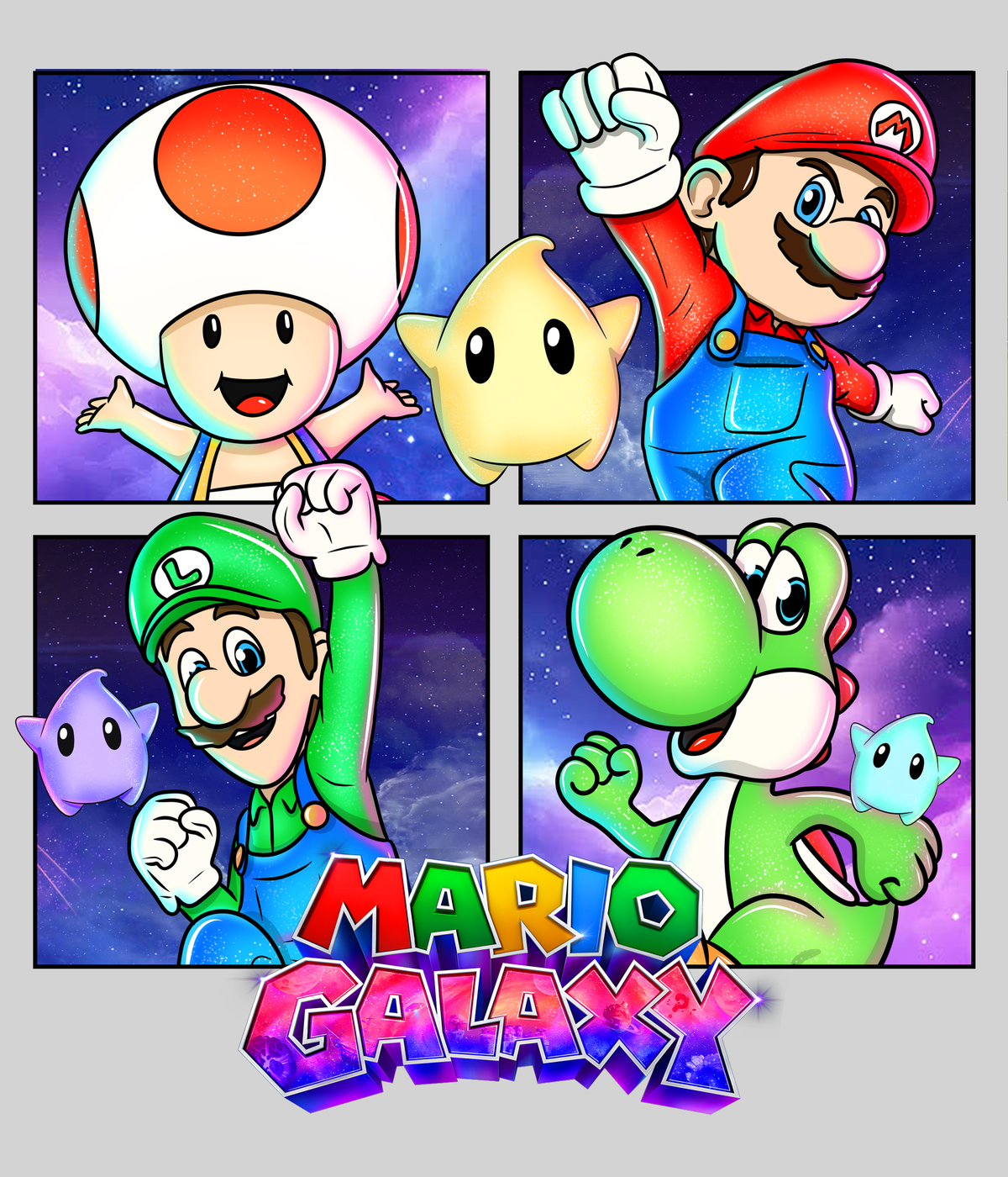 Mario Galaxy — light grey display background