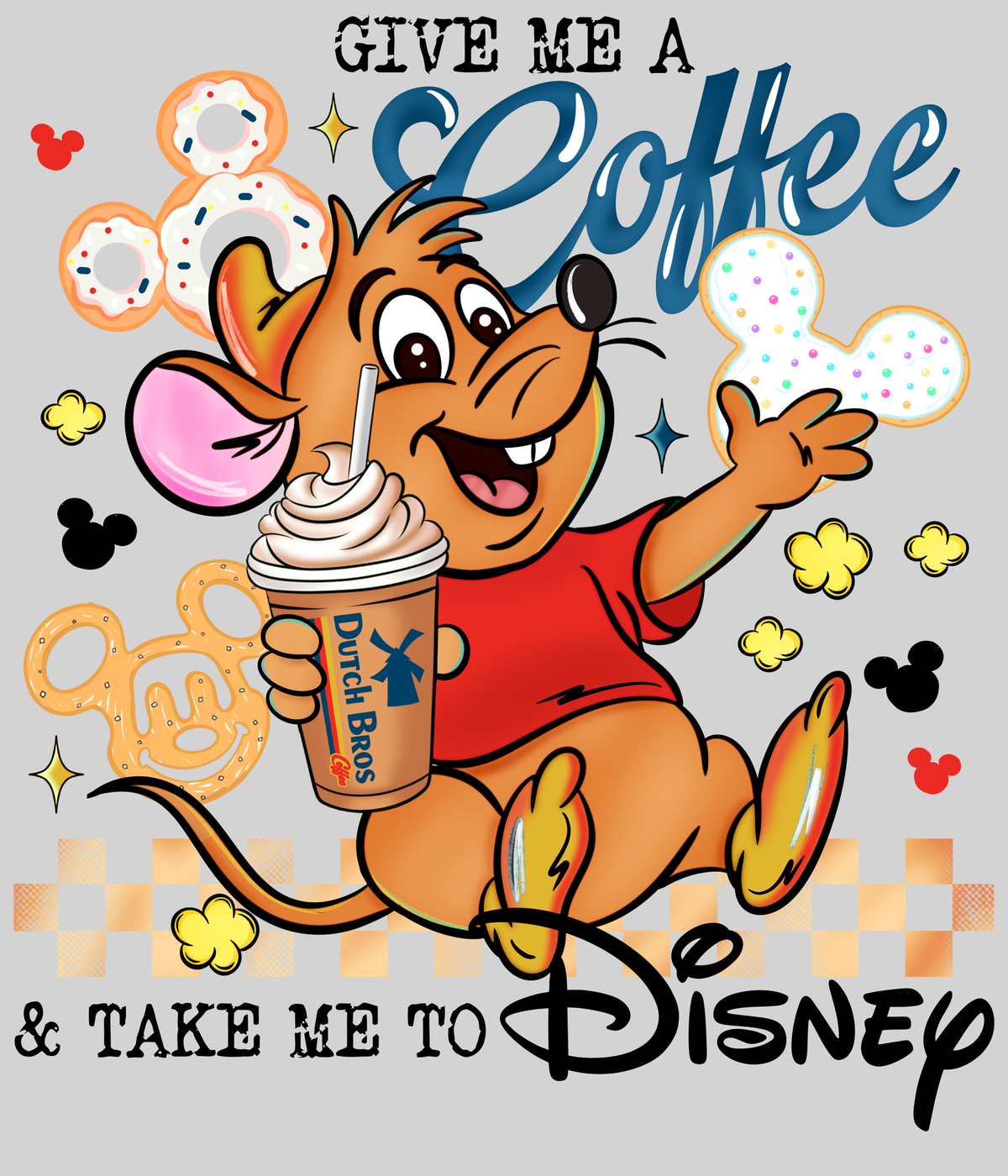 Take Me to Disney (Dutch Bros) — light grey display background