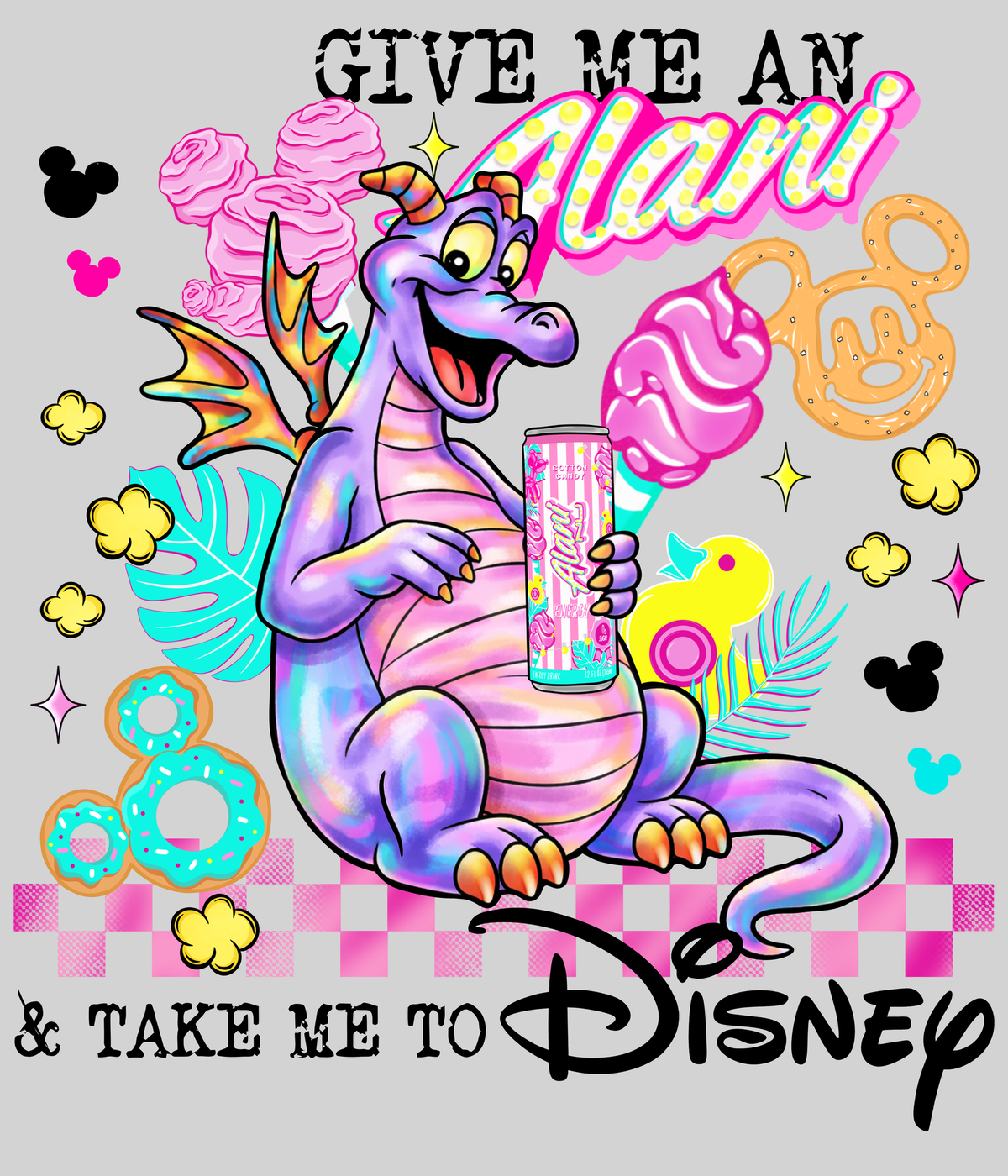 Take me to Disney Figment - Cotton Candy  — light grey display background