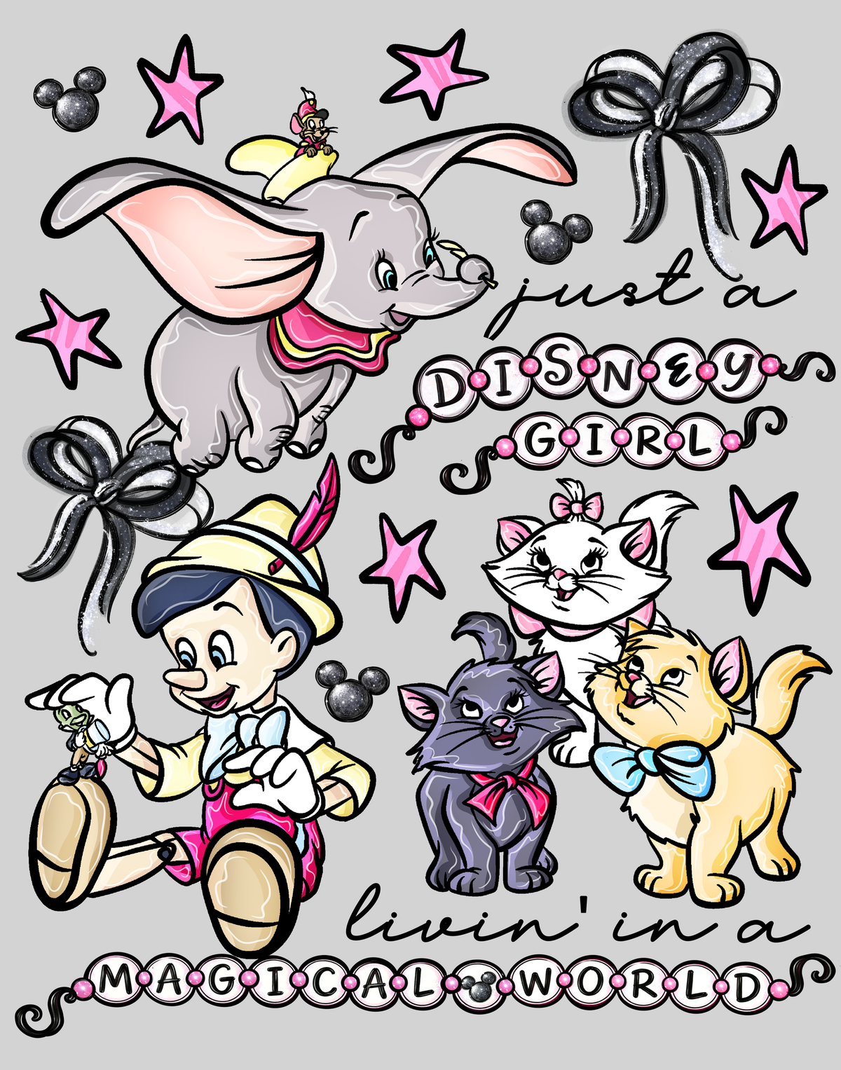 Just A Disney Girl — light grey display background