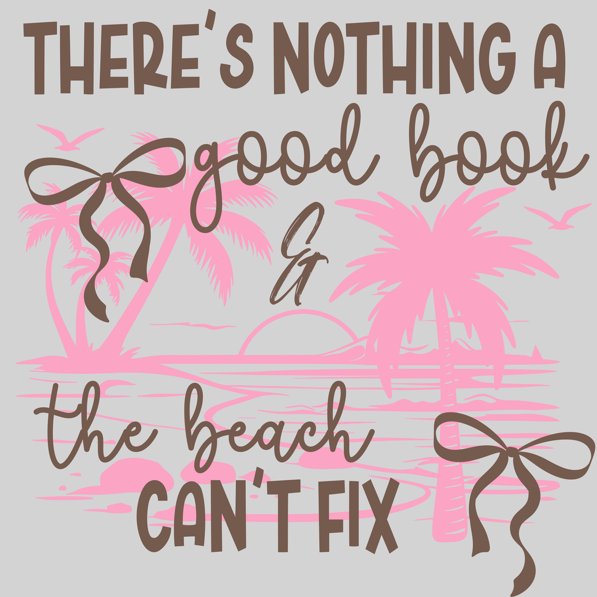 Good Book & the beach — light grey display background