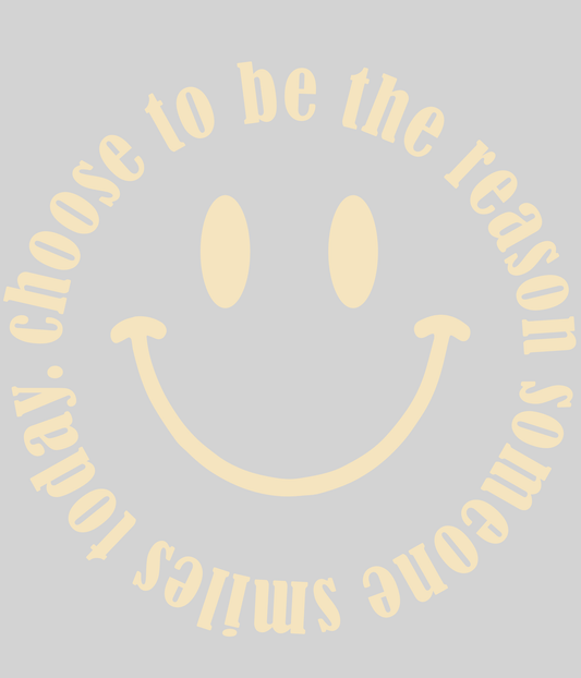 Someone Smiles - yellow — light grey display background