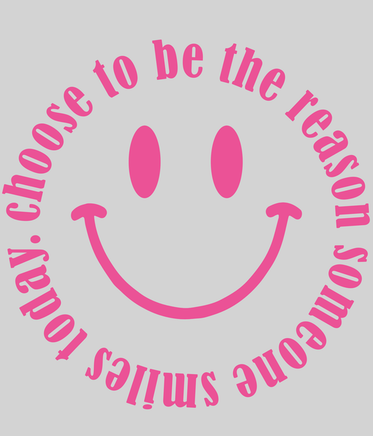 Someone Smiles - pink — light grey display background