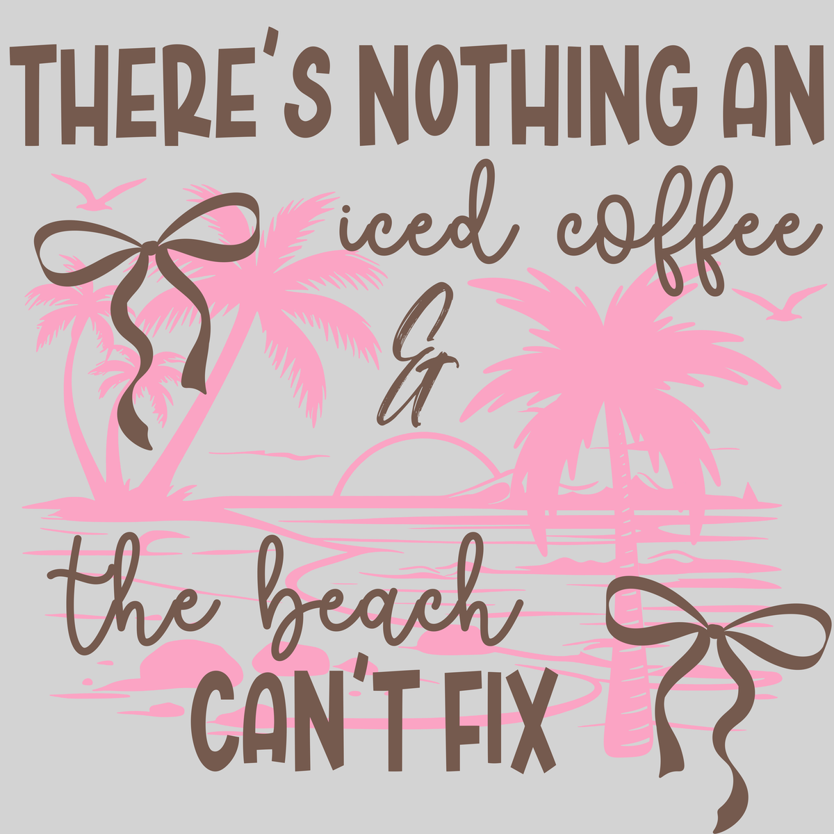 Iced Coffee & The Beach — light grey display background