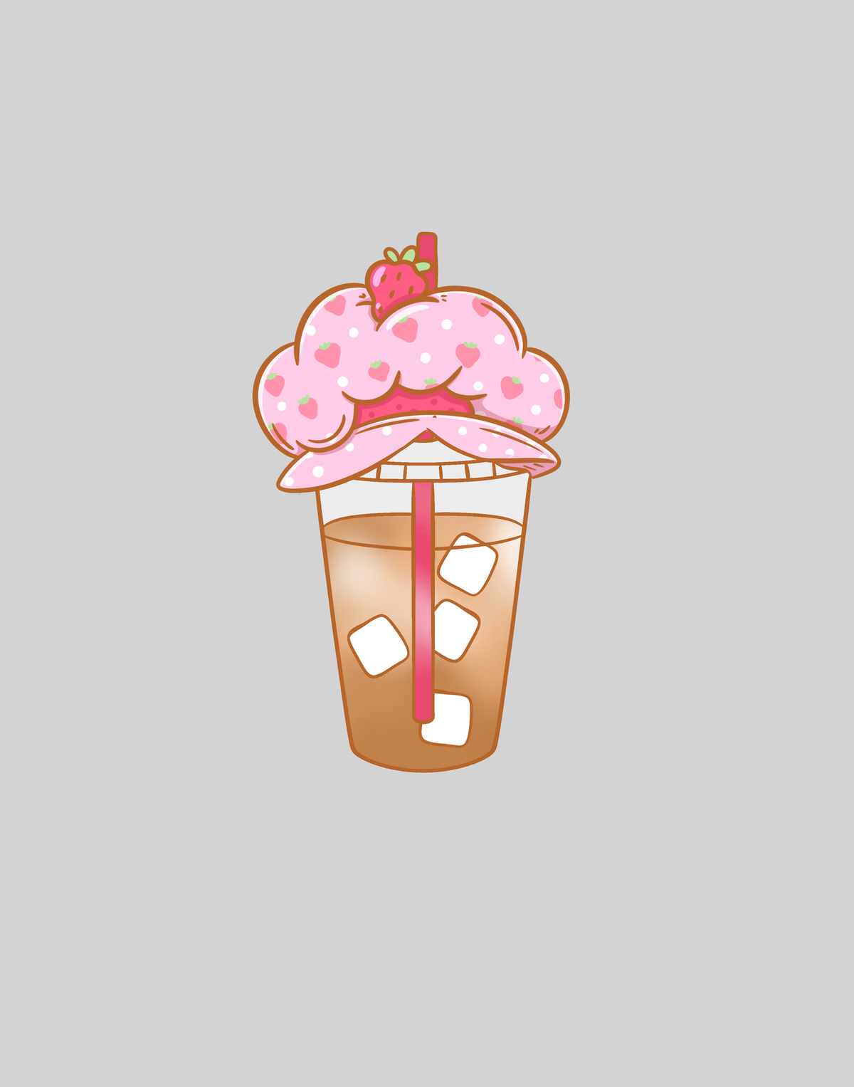 Running on Strawberry Shortcake Pocket — light grey display background