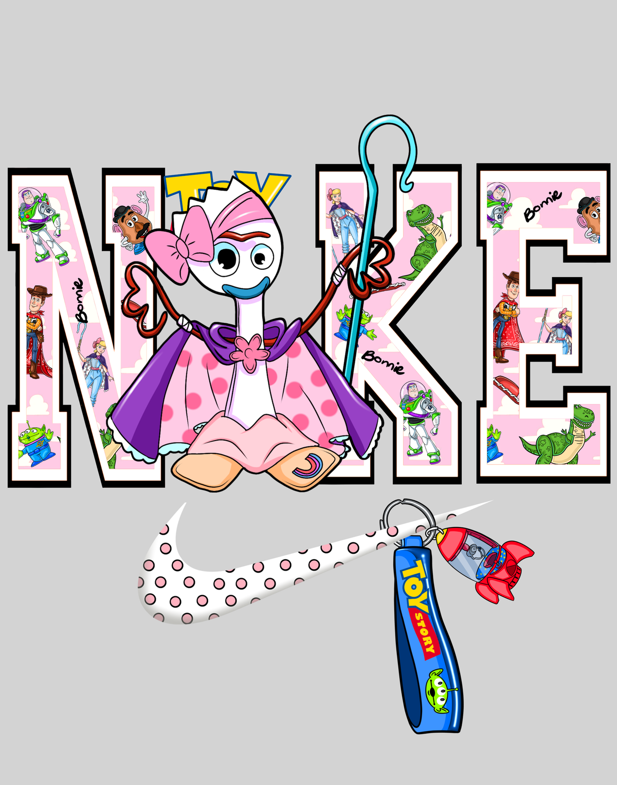Forky Girl — light grey display background