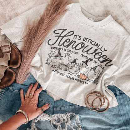 It's Officially Henoween printed garment design mockup