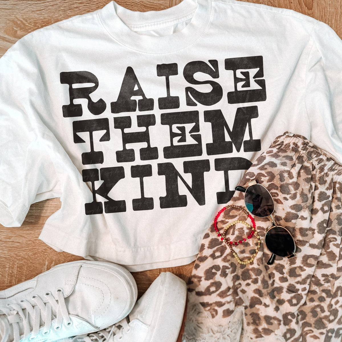 Raise Them Kind printed garment design mockup