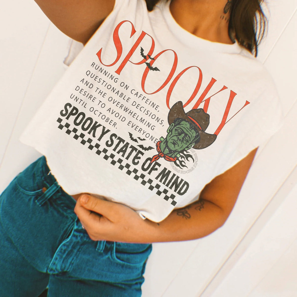 Spooky State of Mind printed garment design mockup