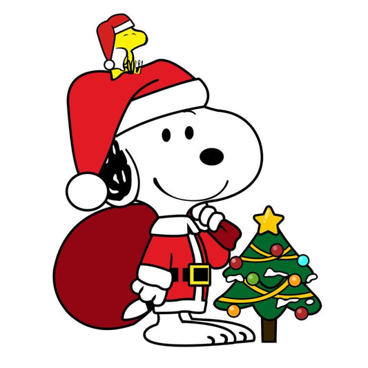 Santa Snoopy Gift Sack and Christmas Tree DTF transfer design preview