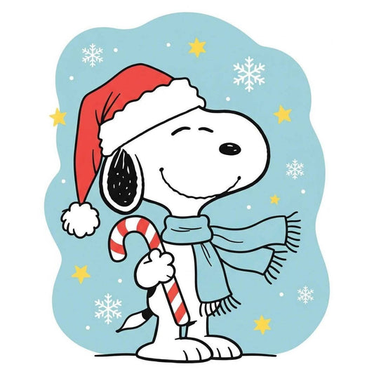 Snoopy Santa Hat Candy Cane Snowflakes DTF transfer design preview