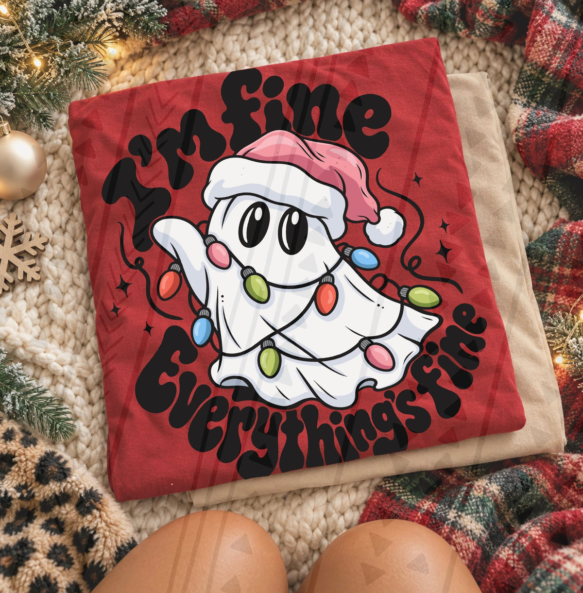 Everything's Fine Ghostie printed garment design preview