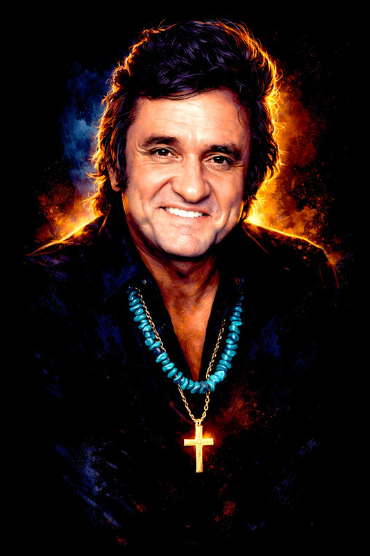 Elvis P. halftone DTF transfer artwork on a black background