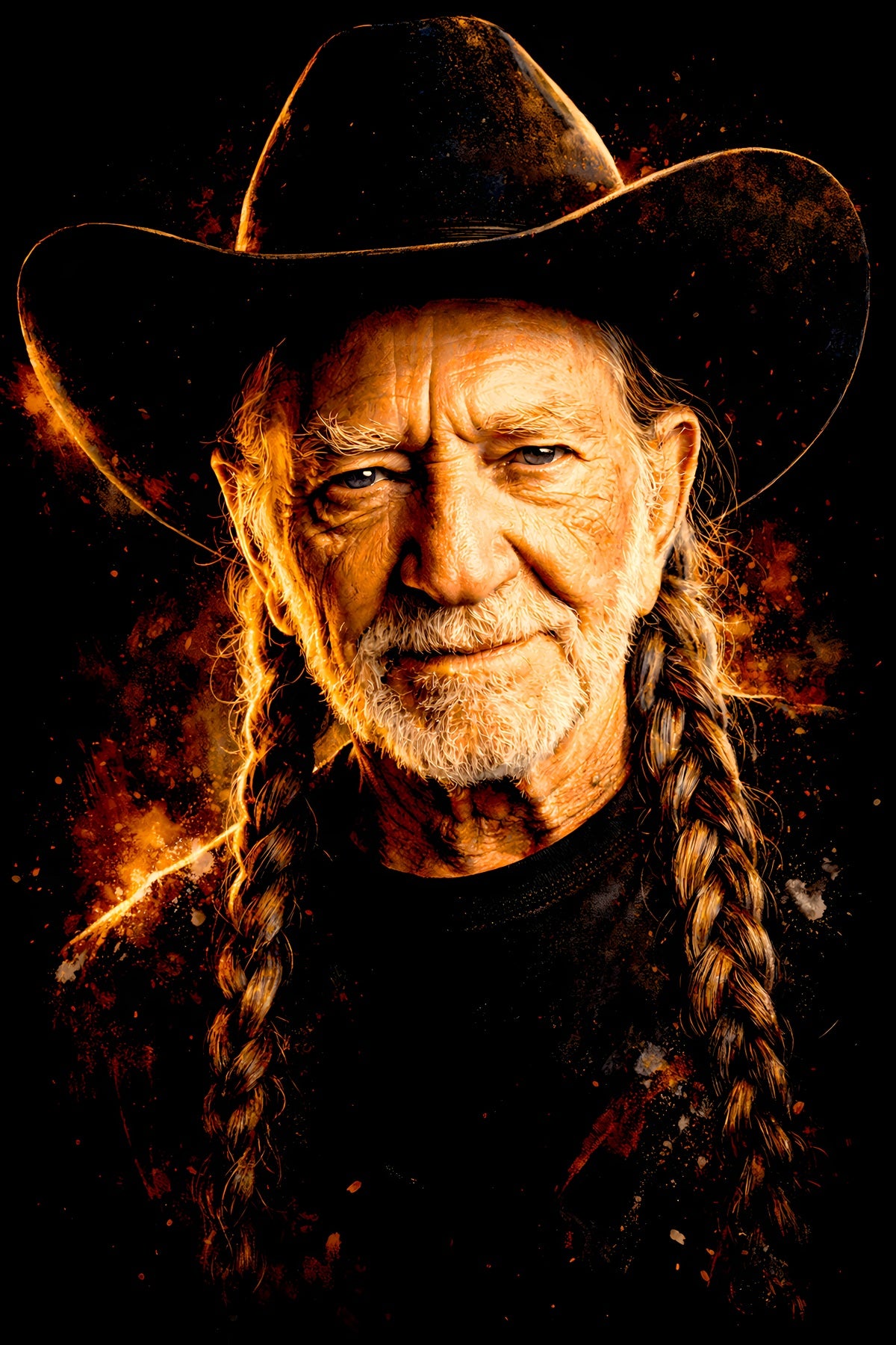 Willie N. halftone DTF transfer artwork on a black background