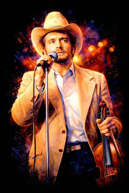 Merle H. halftone DTF transfer artwork on a black background