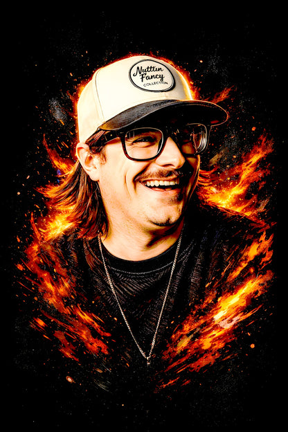 HARDY halftone DTF transfer artwork on a black background