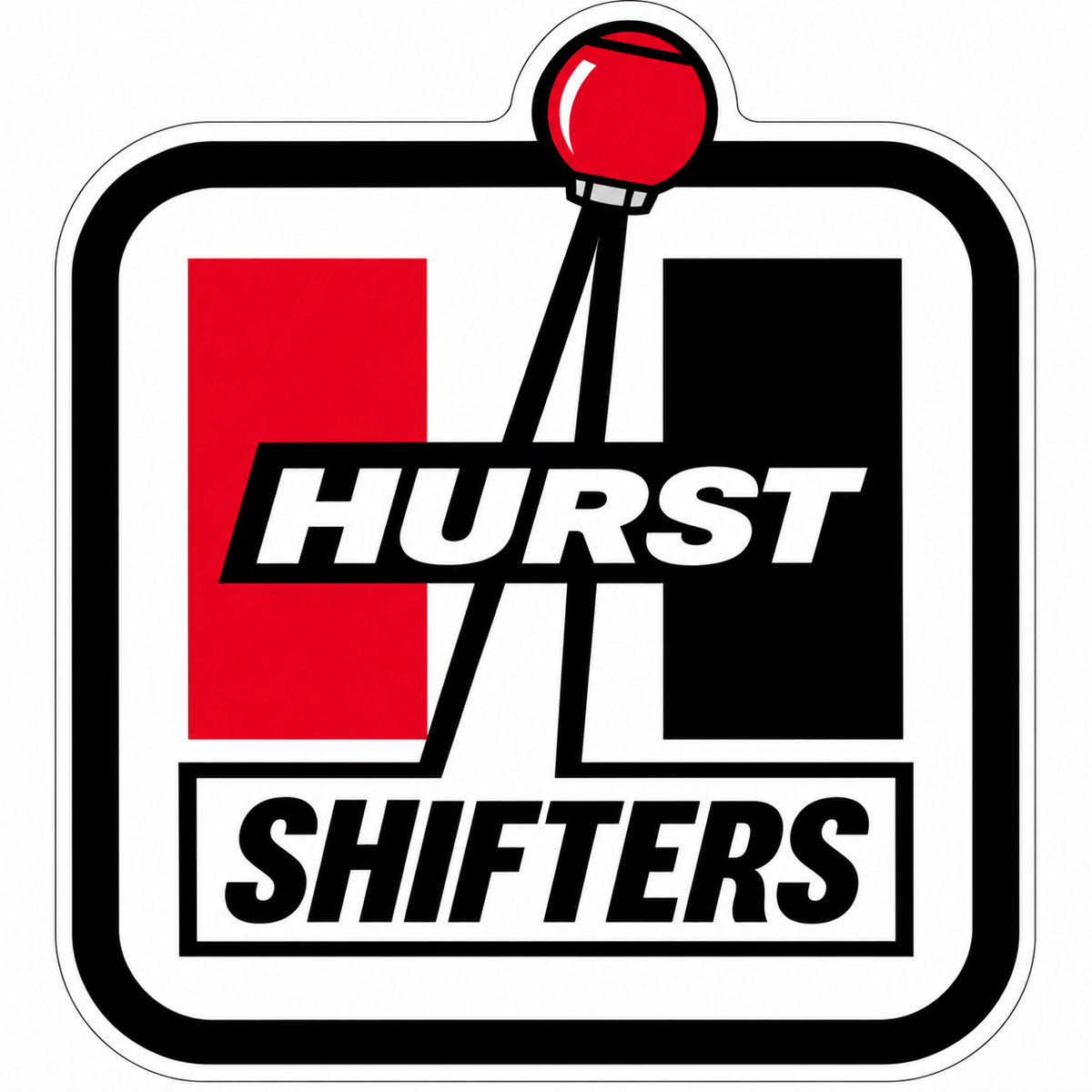Hurst Shifters red black and white emblem