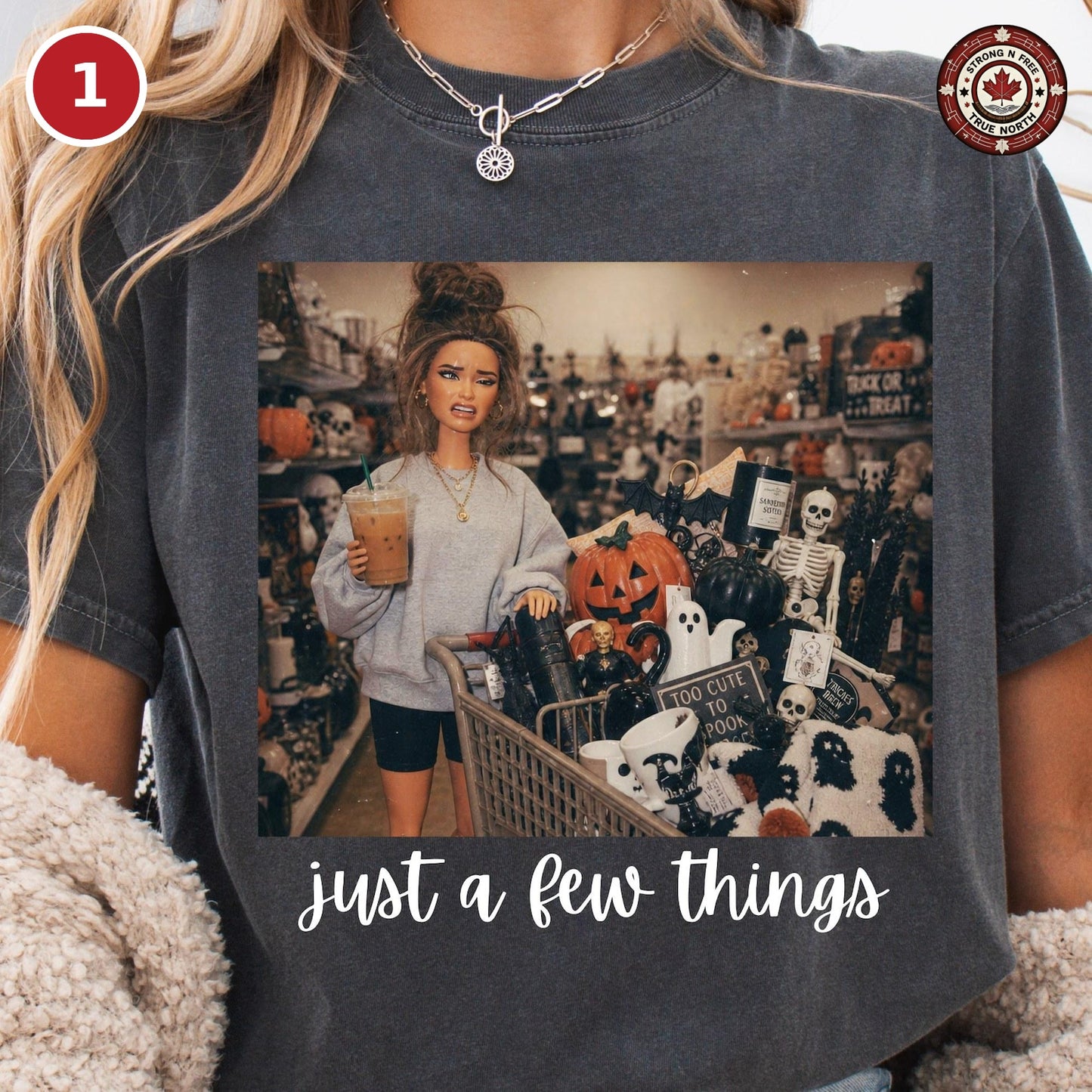 Design 1 Just a Few Things retro Halloween shopping DTF transfer