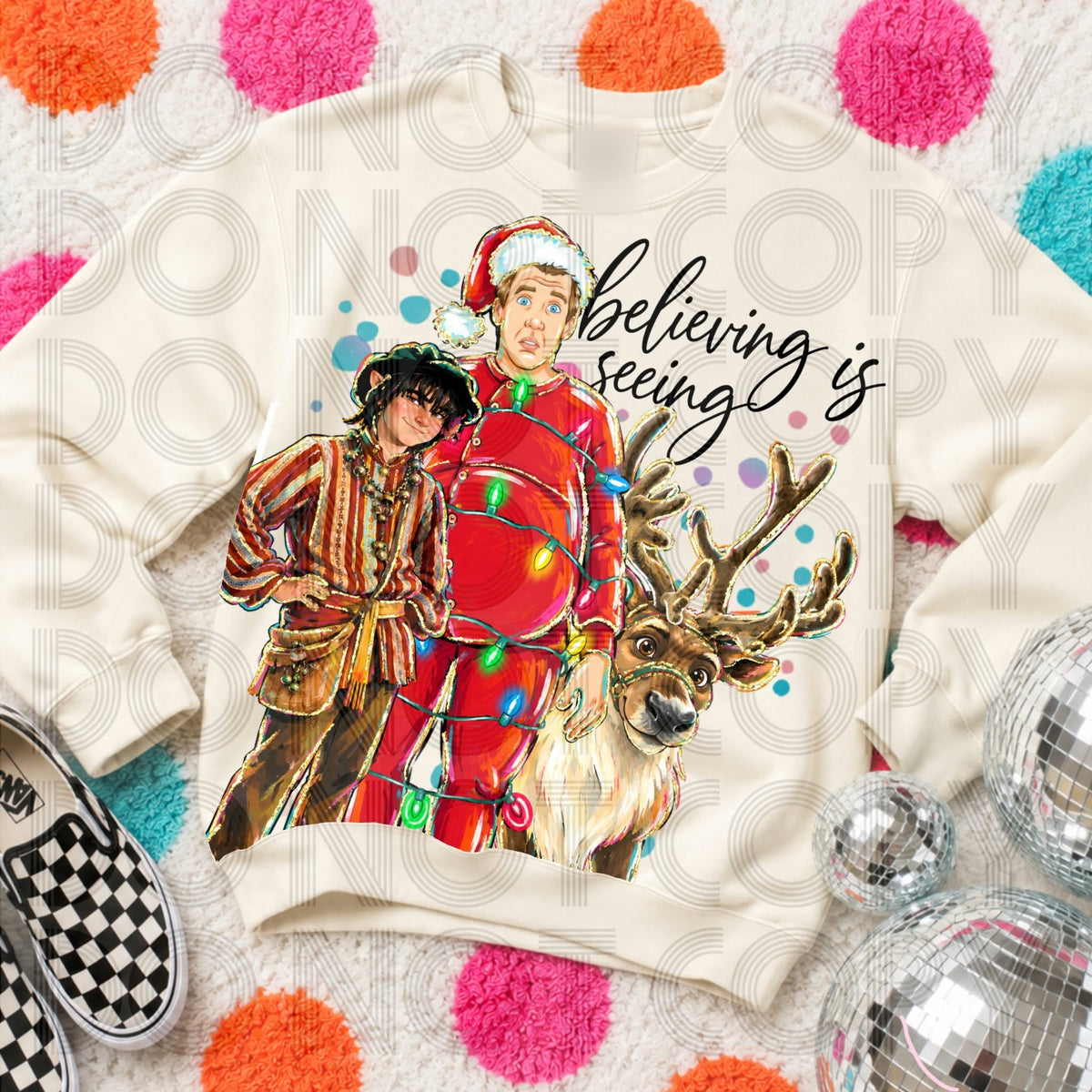 Believing Is Seeing Magical Christmas Journey printed garment design preview