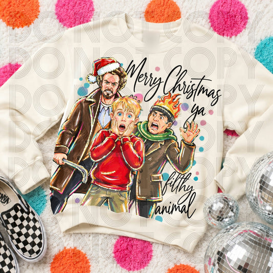 Merry Christmas Vacation Family Movie Collage printed garment design preview