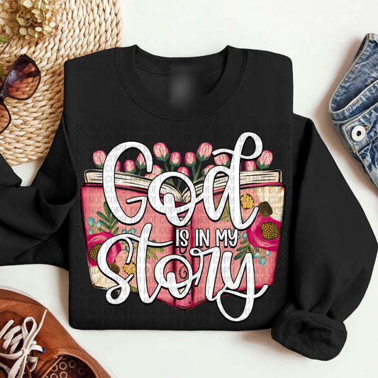 God Is My Story Christian Faith Quote printed garment design preview