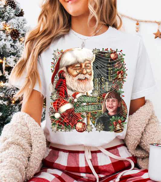 Miracle on 34th Streett – Vintage Santa Collage – Design 63 DTF transfer shown on a garment