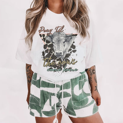 Pray 'Til the Cows Come Home printed garment design preview