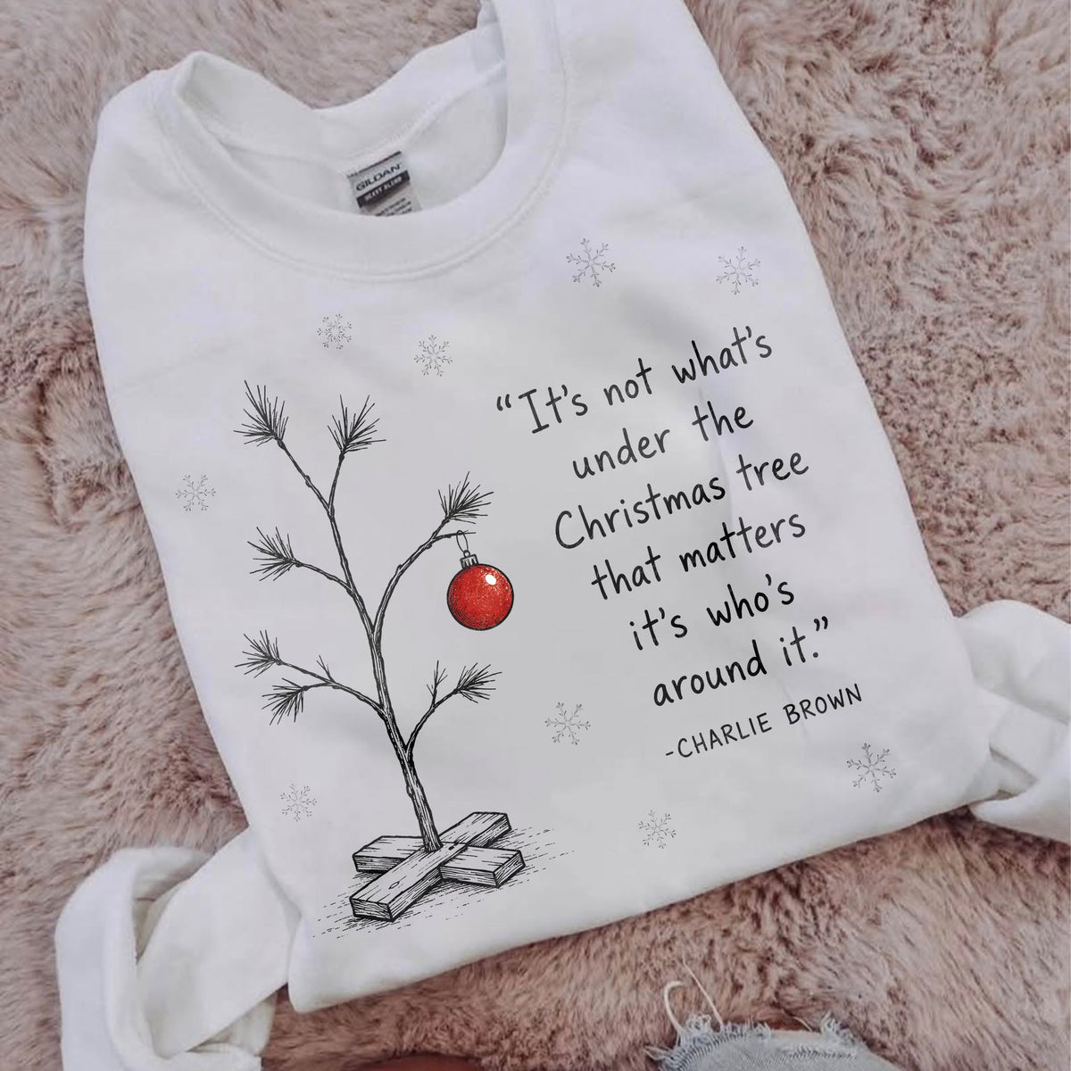 Charlie Brown Christmas Tree – Who Is Around It printed garment design preview