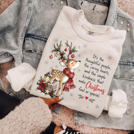 Thoughtful People Make Christmas Special – Reindeer printed garment design preview