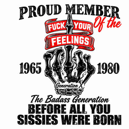 Proud Member Generation X artwork on white background – collection preview