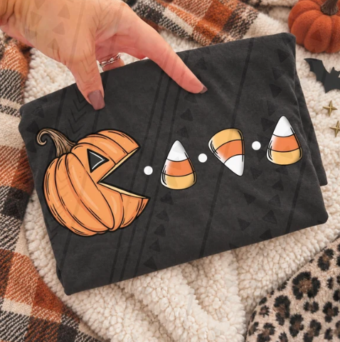 Pumpkin Pac Snacks printed garment design preview