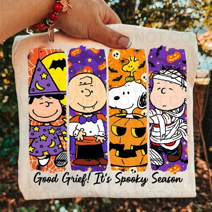 Good Grief It's Spooky Season Cartoon Halloween printed garment design preview