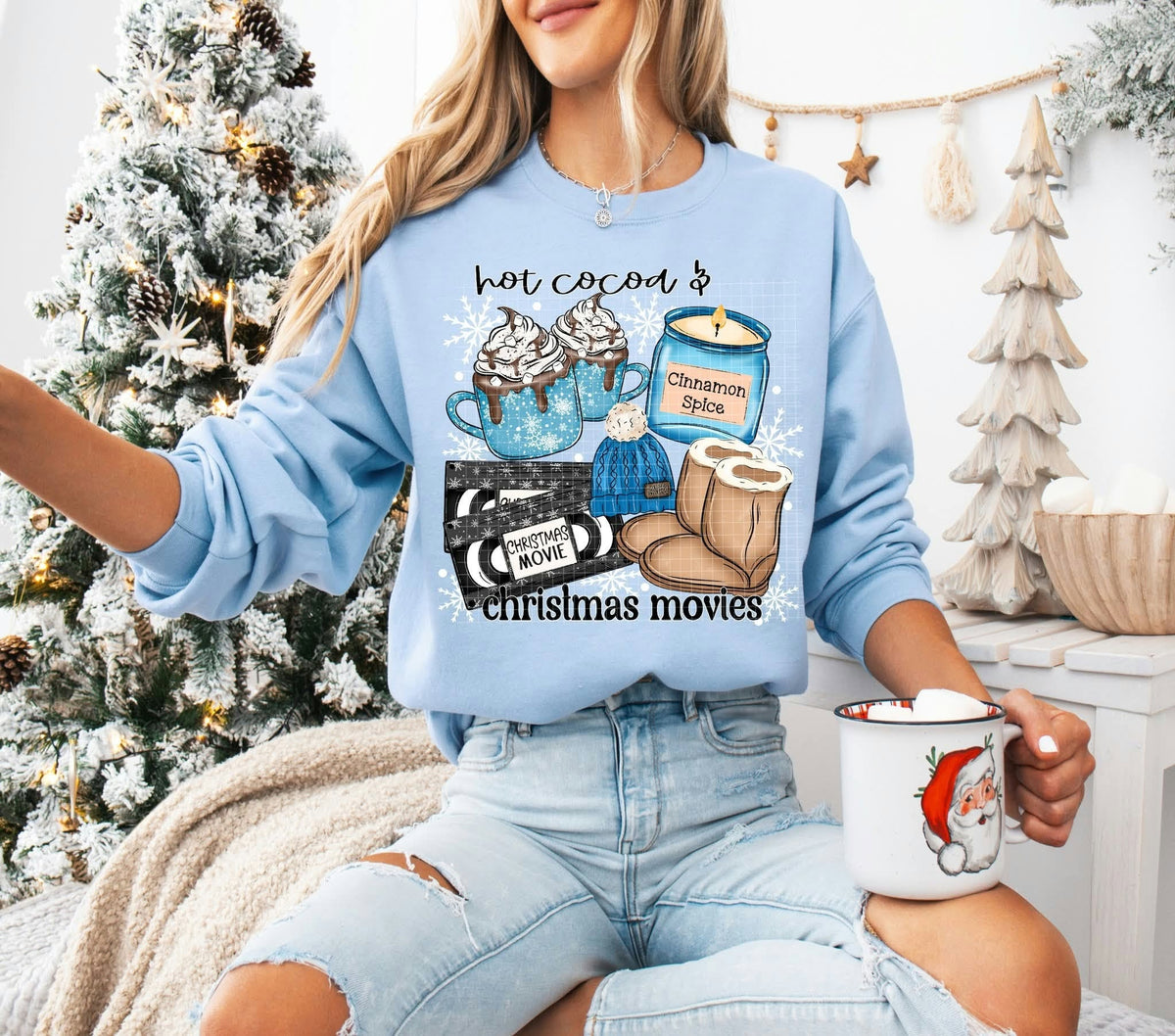 Hot Cocoa and Christmas Movies Cozy Winter image mockup