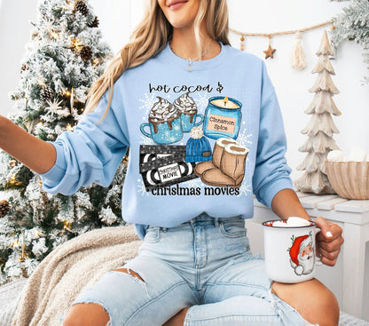 Hot Cocoa and Christmas Movies Cozy Winter printed garment design preview