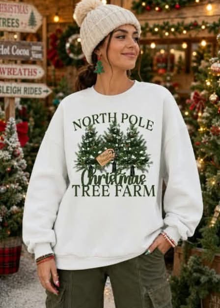 North Pole Christmas Tree Farm Vintage image mockup