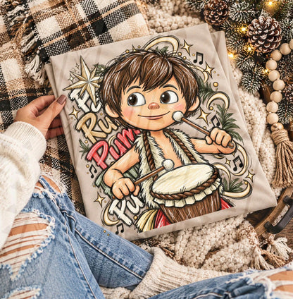 Rum Pum Pum Little Drummer Boy Christmas printed garment design preview