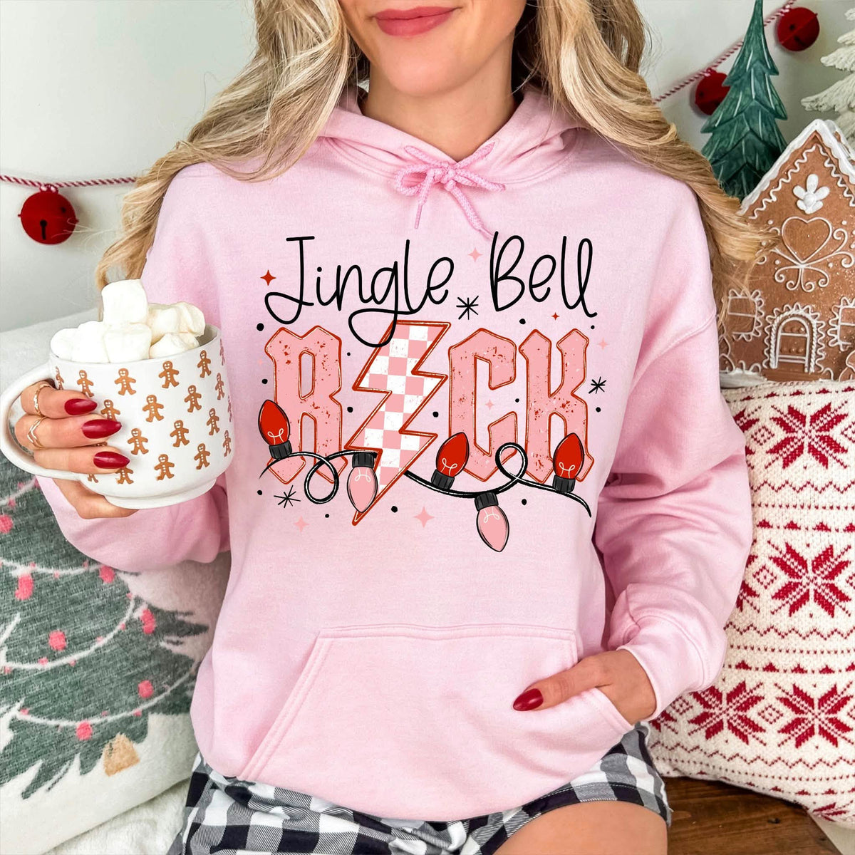 Jingle Bell Rock Pink Holiday Retro image mockup