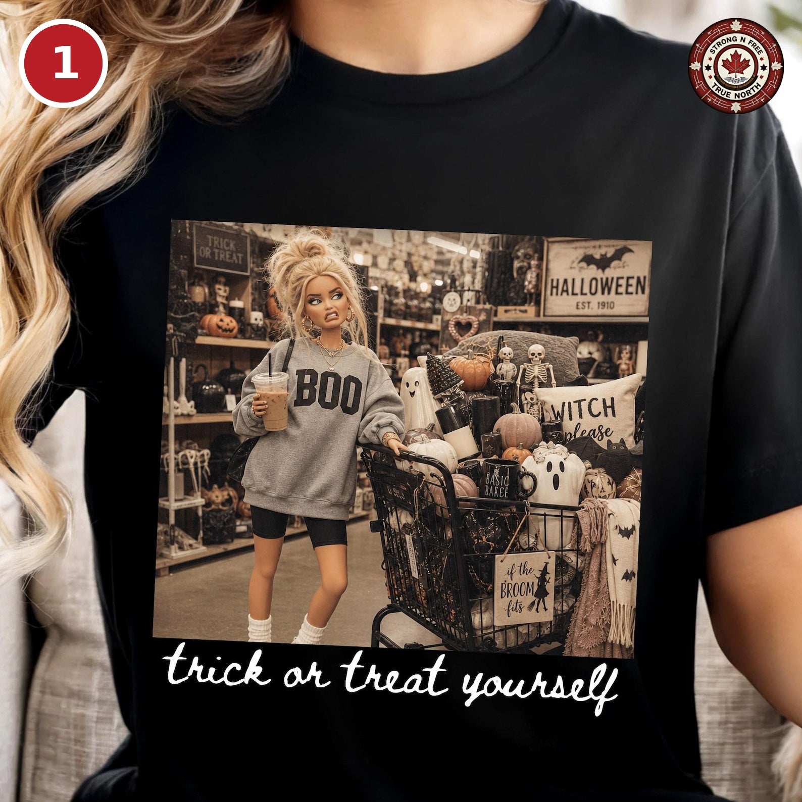Design 1 Trick or Treat Yourself retro Halloween DTF transfer