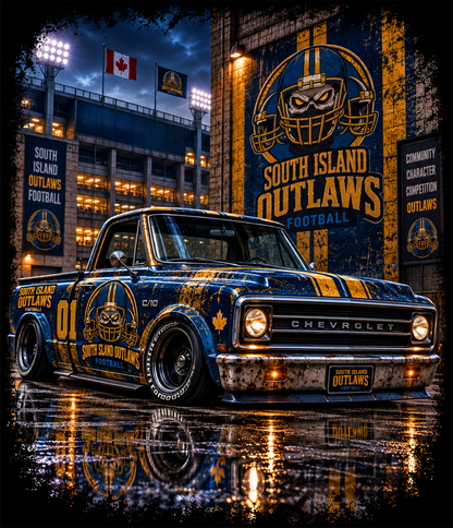 DTF Transfer Halftone - South Island Outlaws Chevrolet C10 Pickup Truck