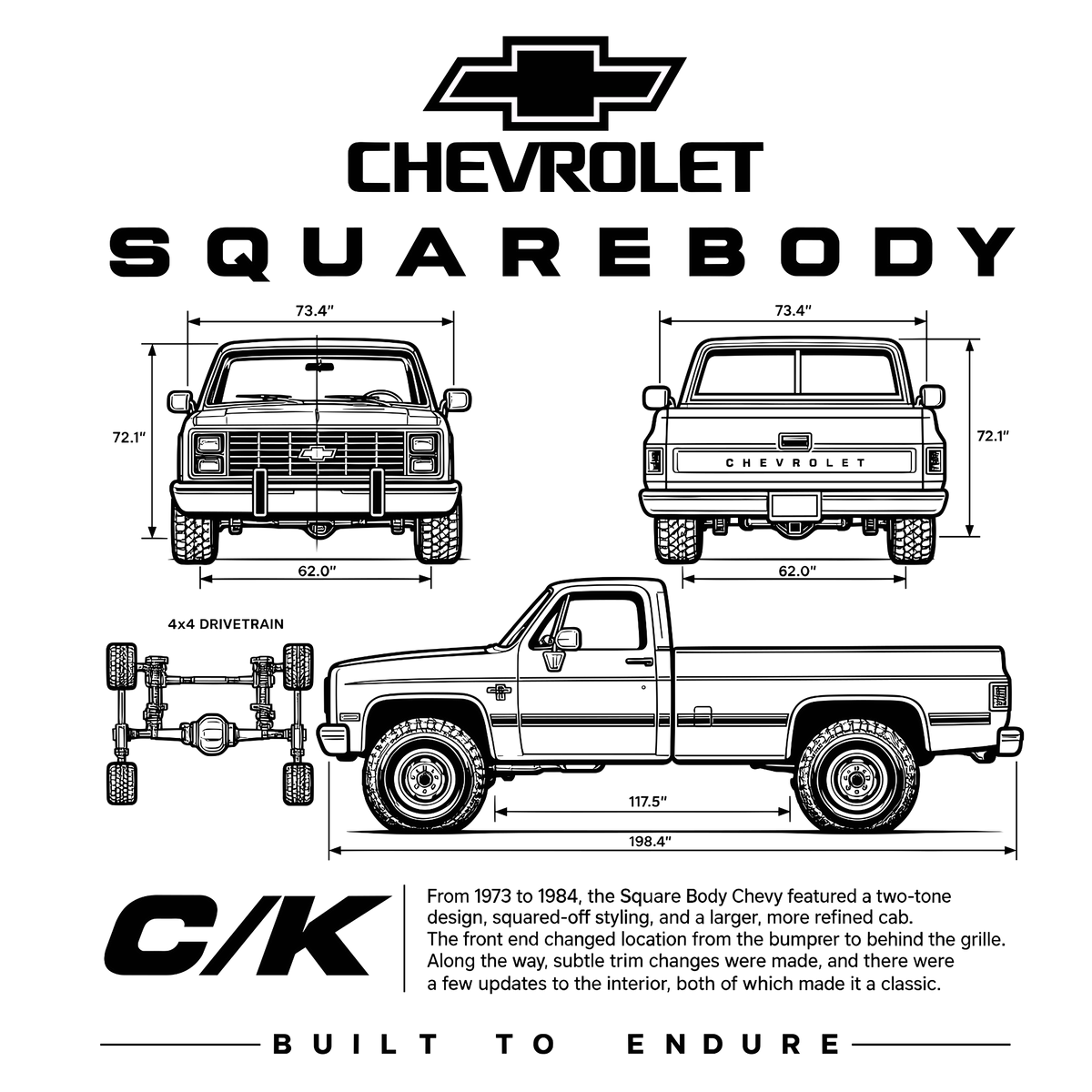 White Chevrolet bowtie outline on black
